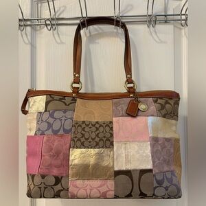 Vintage Coach Patchwork Purse - Pink, Gold, Brown - PLEASE READ